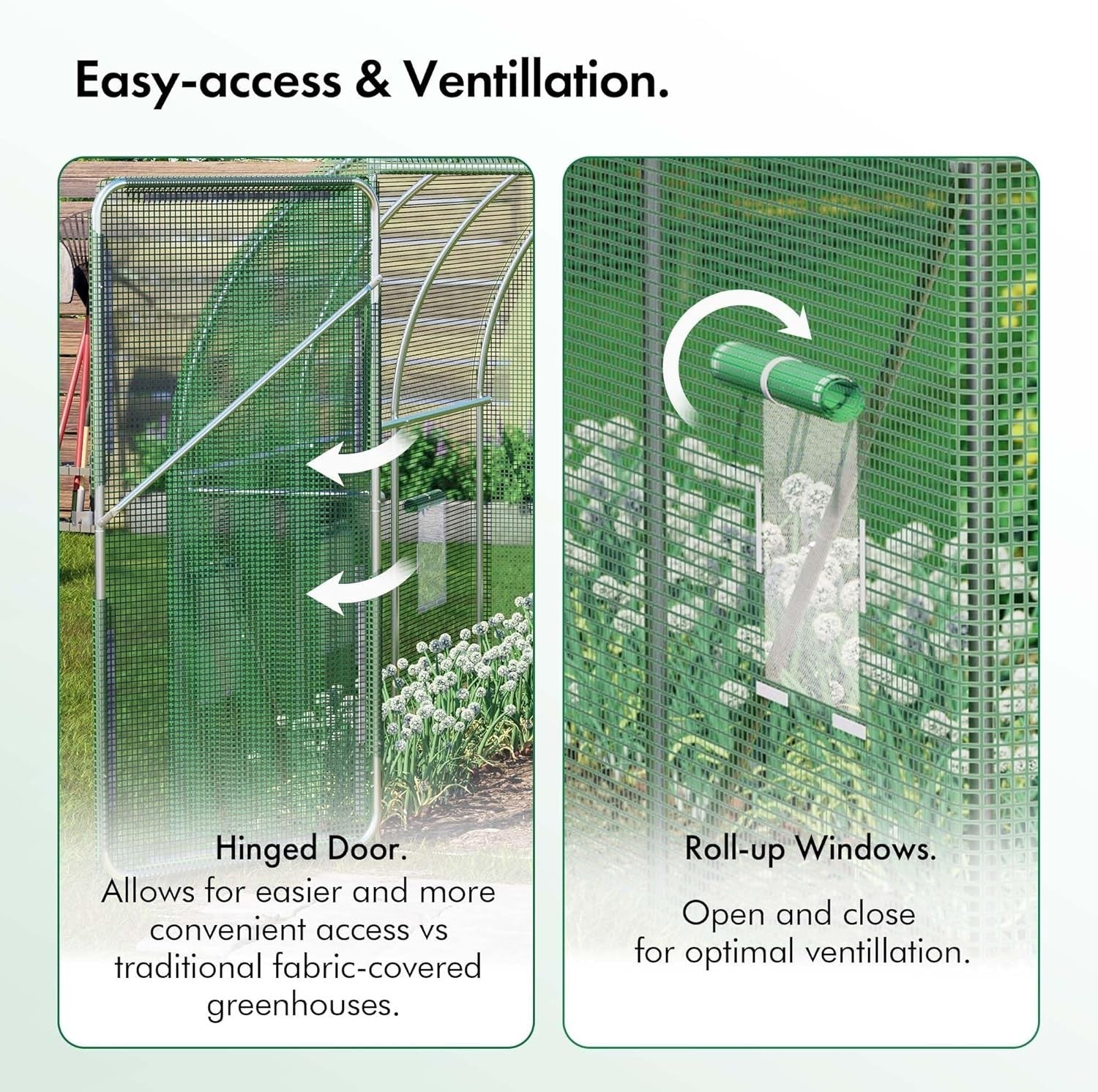 Polytunnel Greenhouse 3x2m | Heavy Duty Steel Frame | Roll-Up Windows