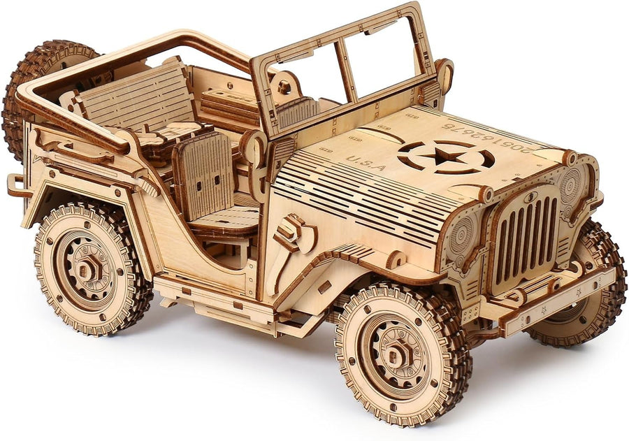 3D Wooden Off Road Car Puzzle DIY Vehicle Model Kit 428PCS STEM Build