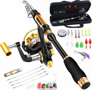 Telescopic Carbon Fiber Fishing Rod & Reel Combo 2.1M Travel Kit