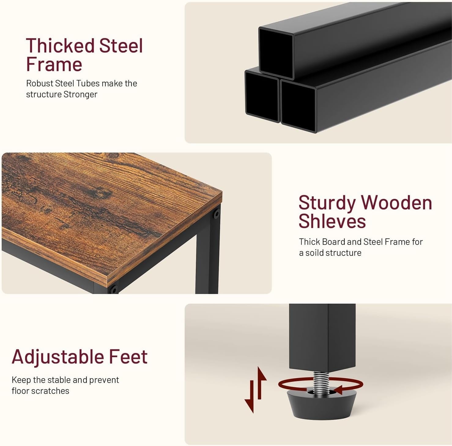 Slim 2-Tier Side Table Narrow End Table for Small Spaces with Wood Shelves