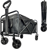 Black 70L Folding Trolley Wagon Lightweight Collapsible Cart Adjustable Handle