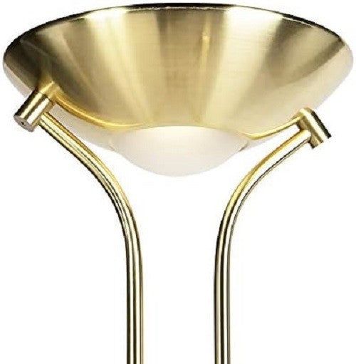 Gold Floor Lamp with Reading Light Dimmable LED Modern Uplighter E27