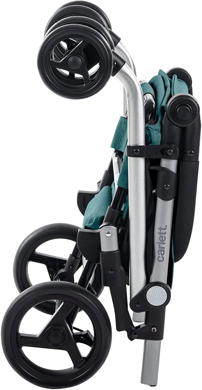 Foldable Grocery Cart 64L Thermal Trolley 4 Wheels Large Capacity Green