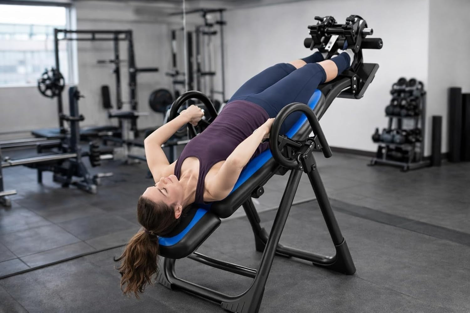 Gravity Inversion Bench with Headrest & Adjustable Straps, 150kg Limit