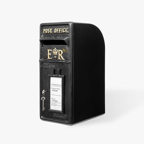 Lockable Cast Iron Wall Post Box Black – Secure Mailbox, Weatherproof, Gift-Read