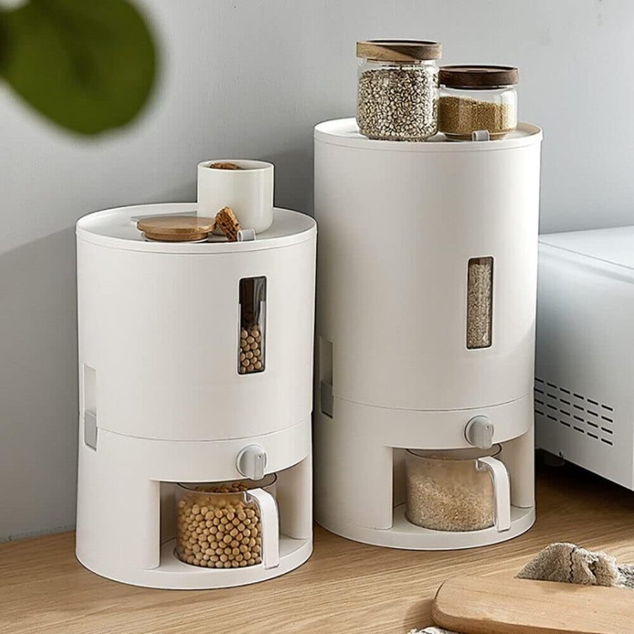 10KG Airtight Rice Dispenser with Measuring Cup Moisture Proof Bin