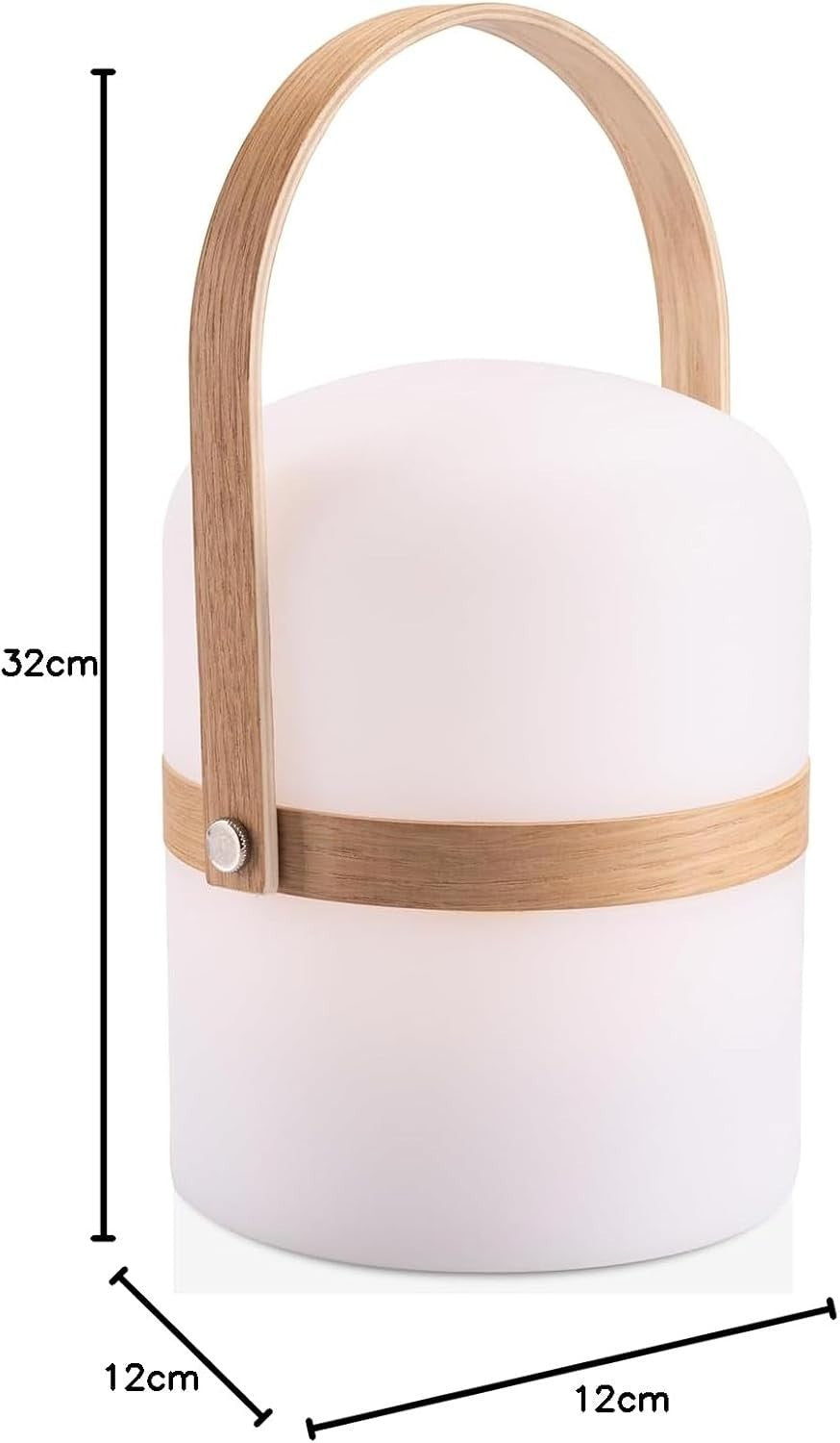LED Lantern Wood 36cm Rechargeable Portable Light