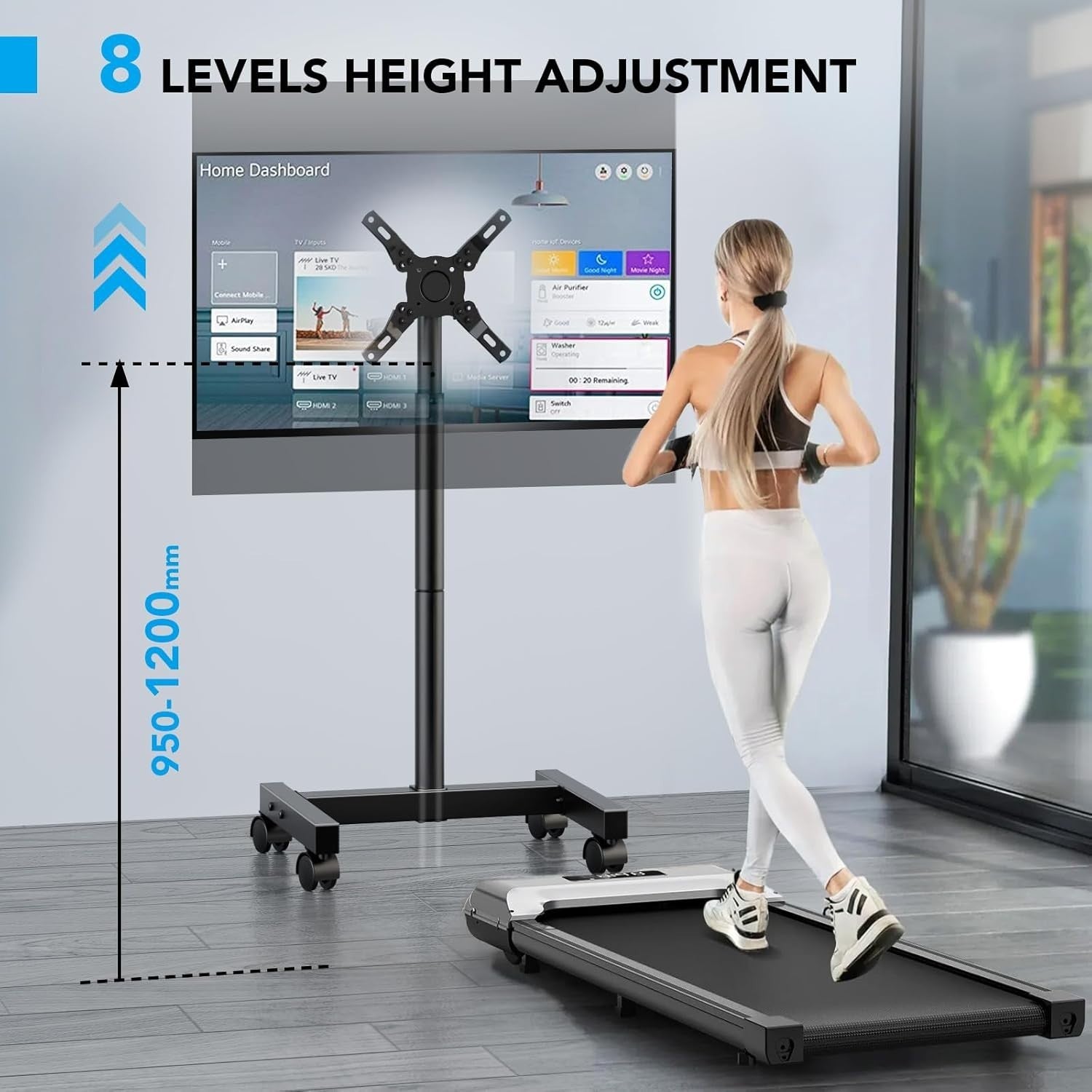 Adjustable Mobile TV Floor Stand 13-50" Swivel Mount for LCD LED TVs up to 35kg