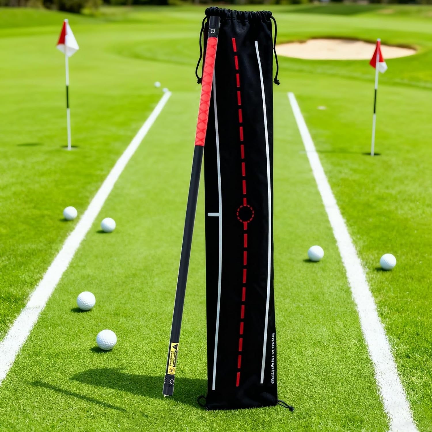 Golf Swing Training Aid Alignment Stick Mat Practice Corrector