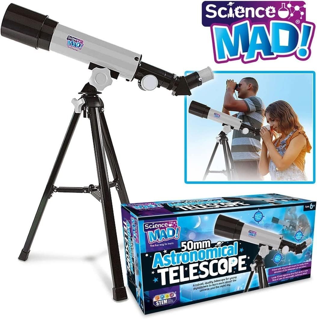 50mm Kids Astronomical Telescope 18x–90x Tripod Easy Beginner Space Scope