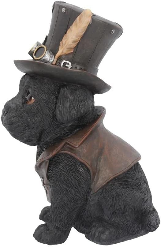 Steampunk Dog Figurine 21cm Resin Ornament Gothic Display Hand Painted Statue