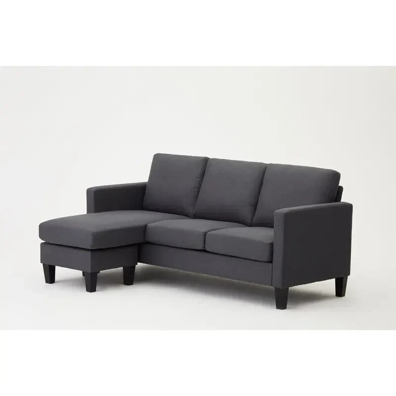 Grey 3 Seater L Shaped Sofa Bed Reversible Chaise Corner Lounge Couch