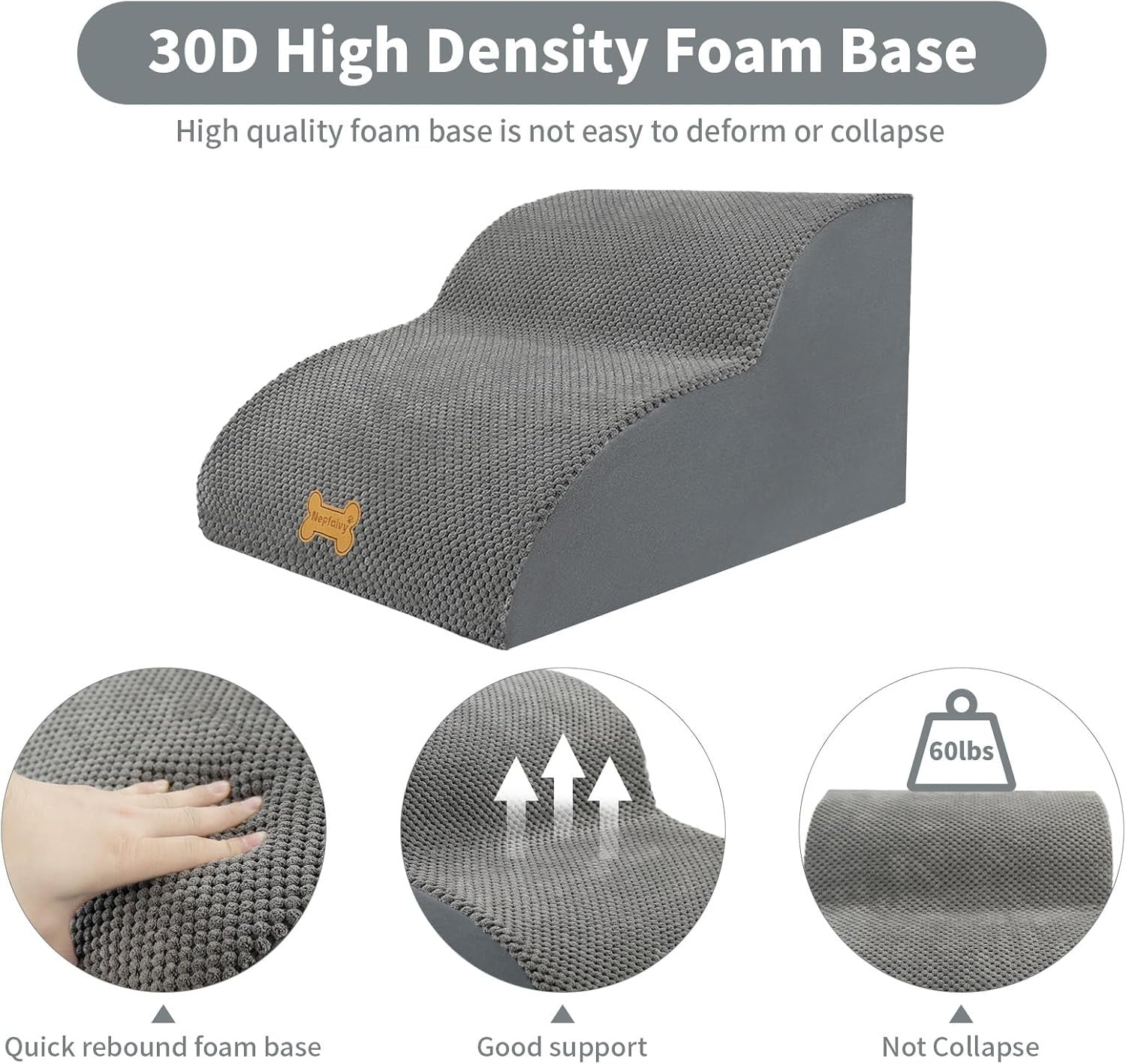 2-Step Dog Stairs Non-Slip Pet Ramp for Small Dogs Cats