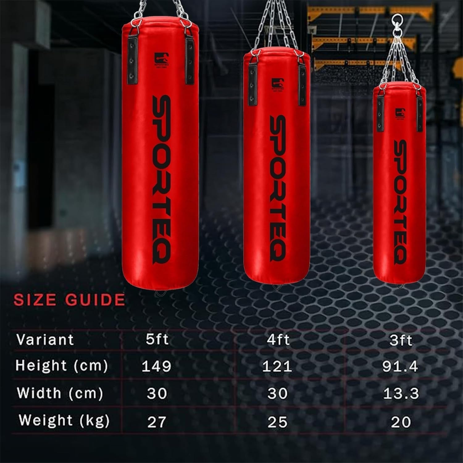 Heavy Filled Boxing Punch Bag 4FT 25kg Leather Kickboxing MMA Training