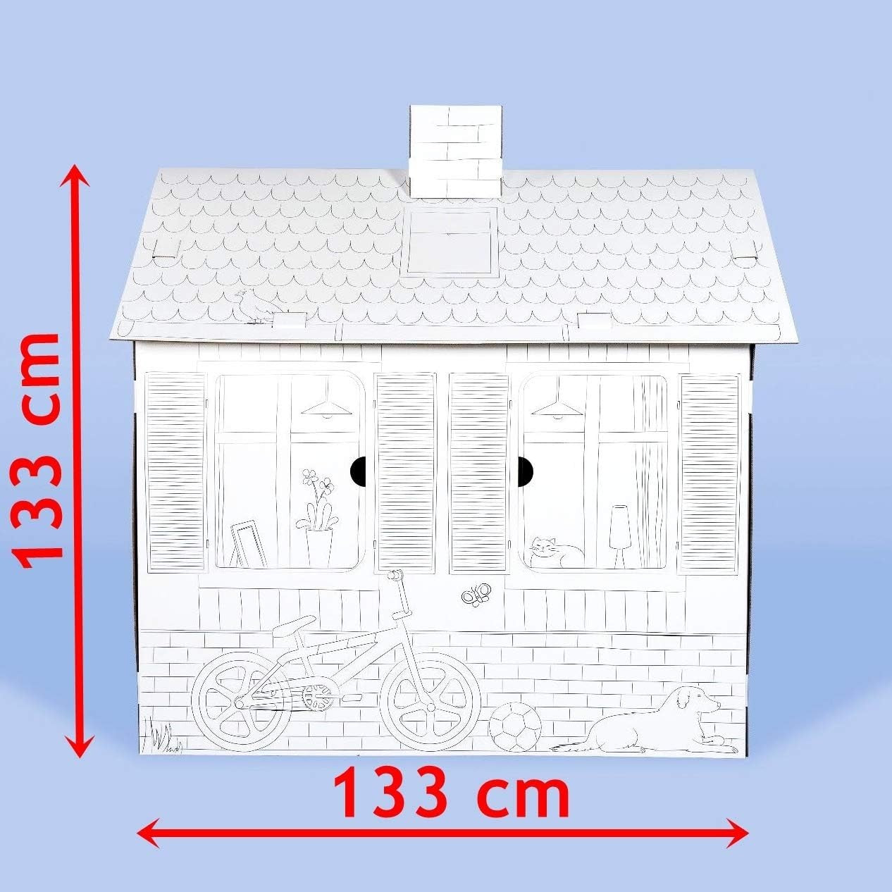 XL Cardboard Playhouse Kids Colour In DIY Creative Indoor Toy