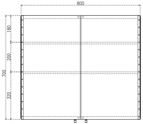 800x700mm Stainless Steel Bathroom Mirror Cabinet Wall Cupboard Storage