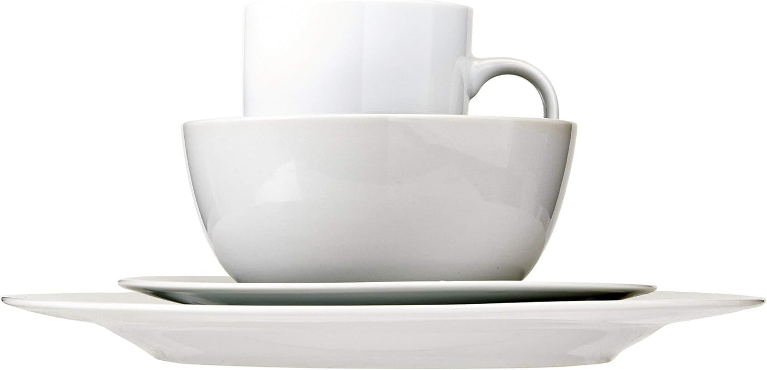 16pc Porcelain Dinnerware Set Plates Bowls Mugs Microwave Dishwasher Safe