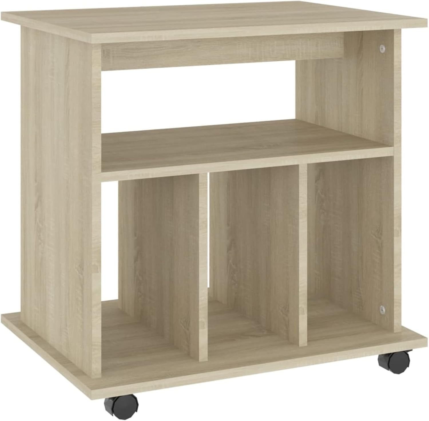 Sonoma Oak Rolling File Cabinet Wooden Under Desk Storage Unit