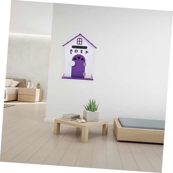 Wall Mounted Suggestion Mailbox Purple Lockable Post Box for Home Office School