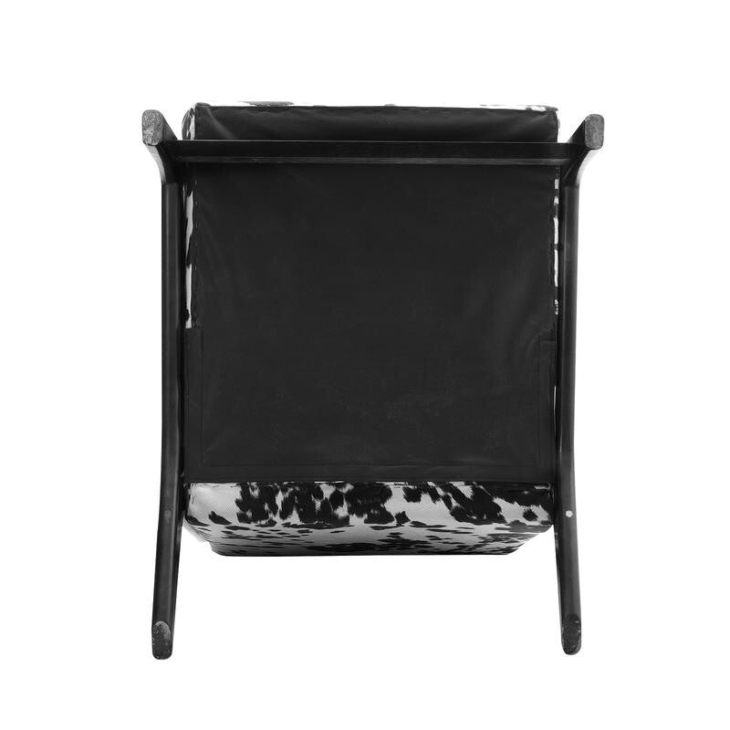Velvet Spot Print Armchair High Back Lounge Chair with Wood Frame