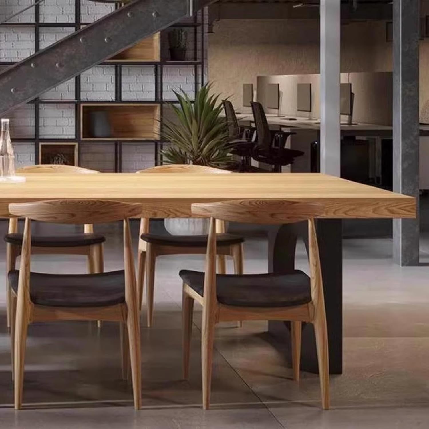 Solid Wood Rectangular Conference Table Large 6–10 Seat Meeting Desk