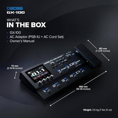 Guitar & Bass Effects Processor 32-bit 23 Amp Types 150+ Effects Black