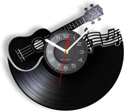Guitar Vinyl Record Wall Clock 12" – Silent Music Note Acoustic Art Decor