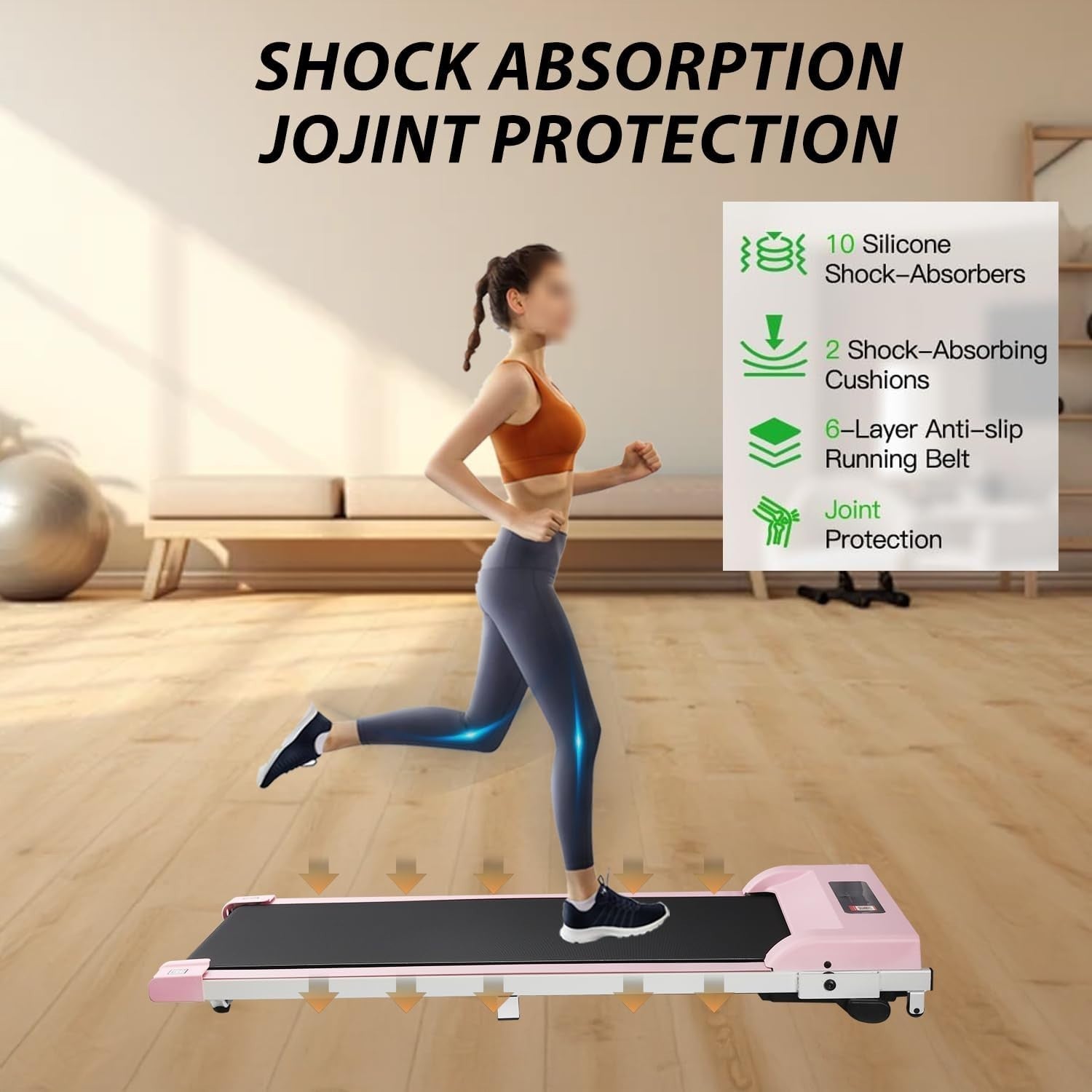 Under Desk Treadmill for Home Office – Silent, Incline, LED & App Control