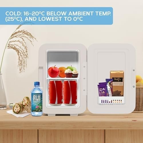 Pink Skincare Mini Fridge 6L Beauty Cooler Warmer Quiet Glass Door