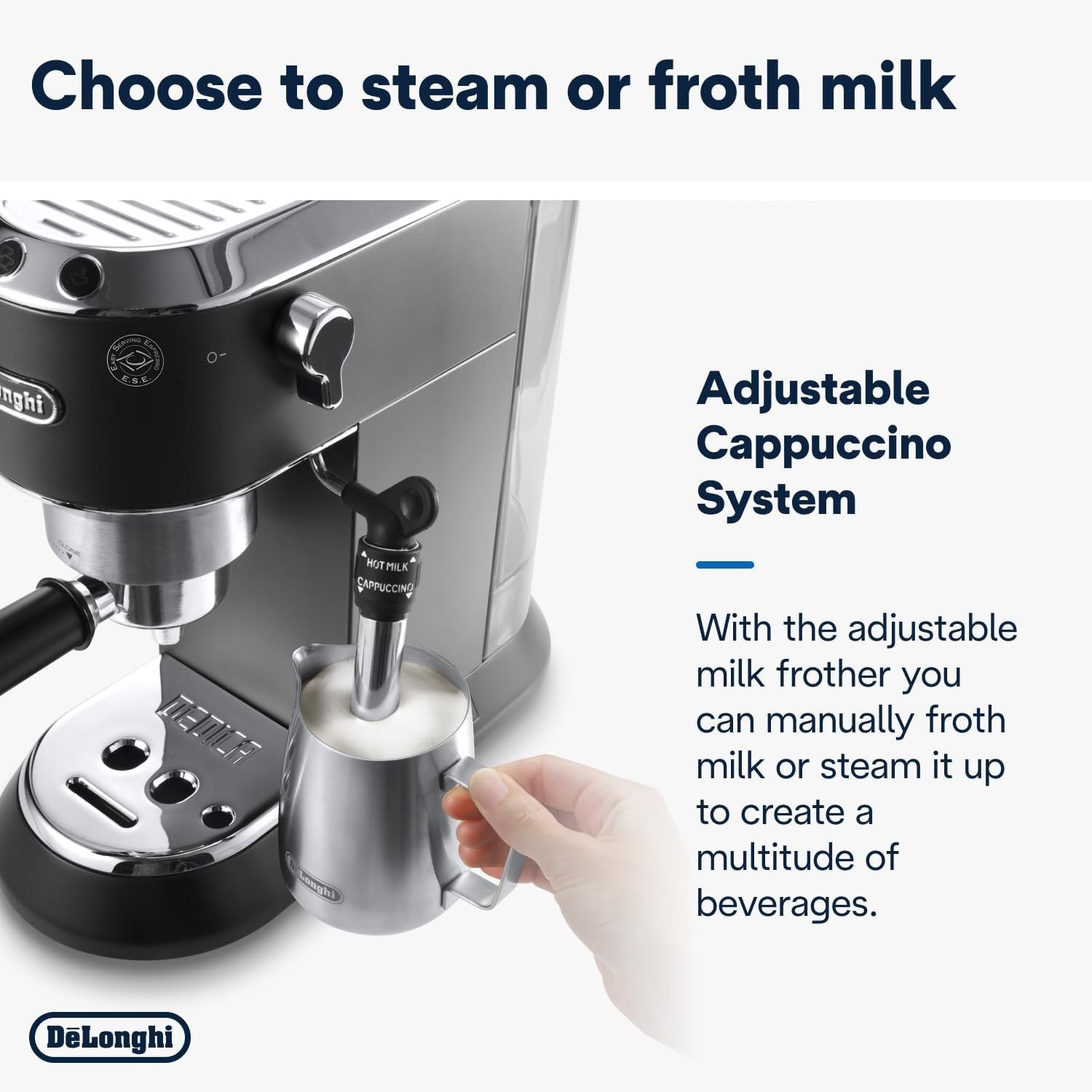 Compact Espresso & Cappuccino Coffee Machine | 15 Bar Pressure