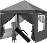 3x3M Grey Pop Up Gazebo With Removable Sides Waterproof Garden Party Tent Canopy