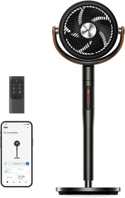 43-Inch Smart Standing Fan Black Quiet DC Motor 8-Speed Floor Fan w Remote App
