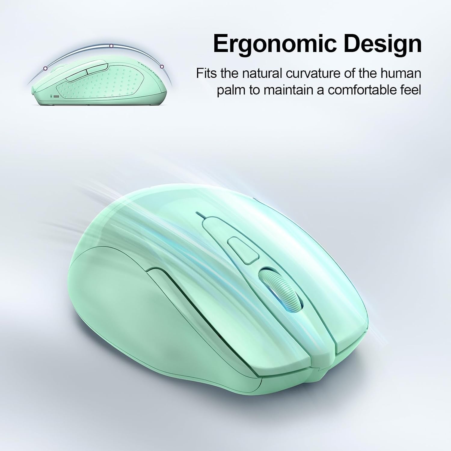 Silent Bluetooth Wireless Mouse 4800DPI Ergonomic Rechargeable Laptop PC
