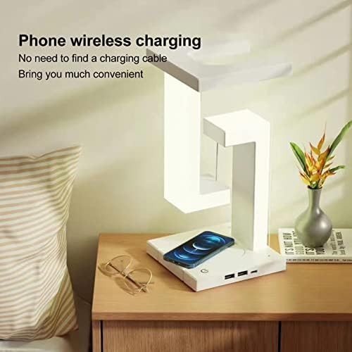 Matte Magnetic Levitating Desk Lamp 3-Level Touch LED with Wireless Charger