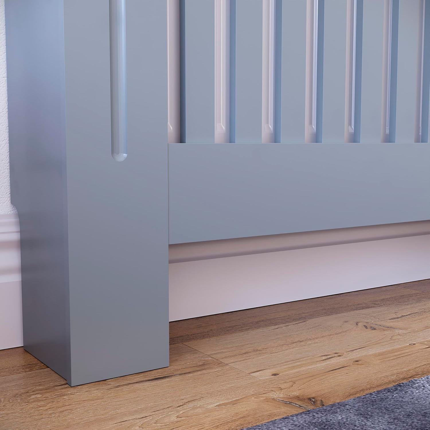 Extra Large Grey Radiator Cover | Modern MDF Slatted Heating Cabinet Cover
