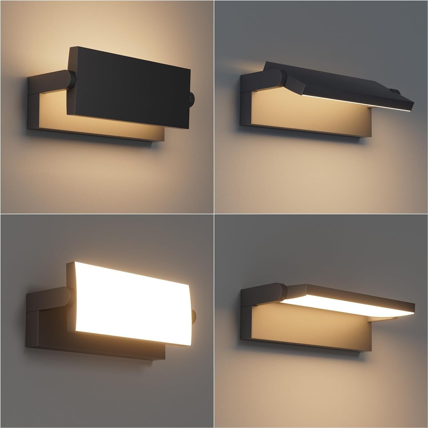 45W LED Outdoor Wall Light Waterproof IP65 | Adjustable Modern Black Lamp
