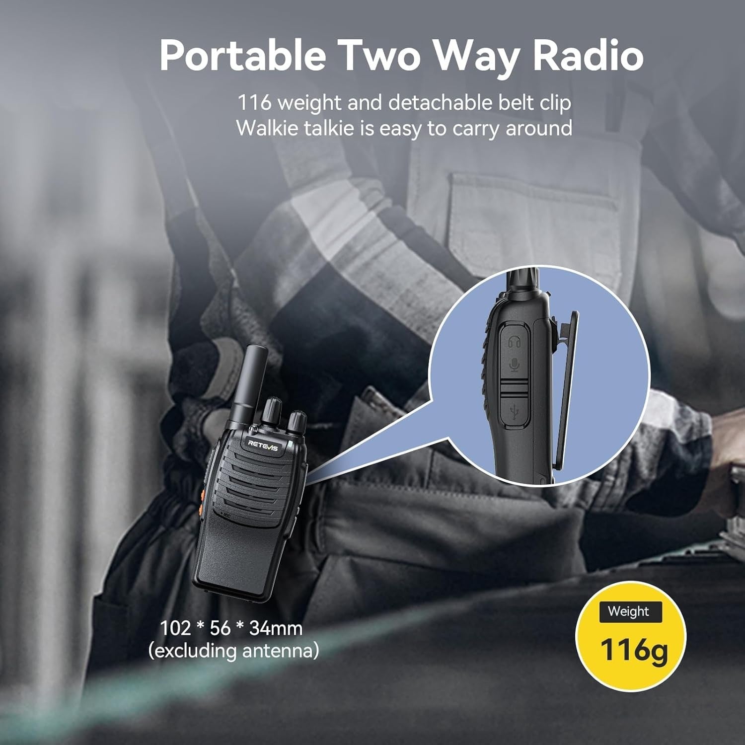 Walkie Talkies 10 Pack Long Range Rechargeable VOX USB-C Commercial
