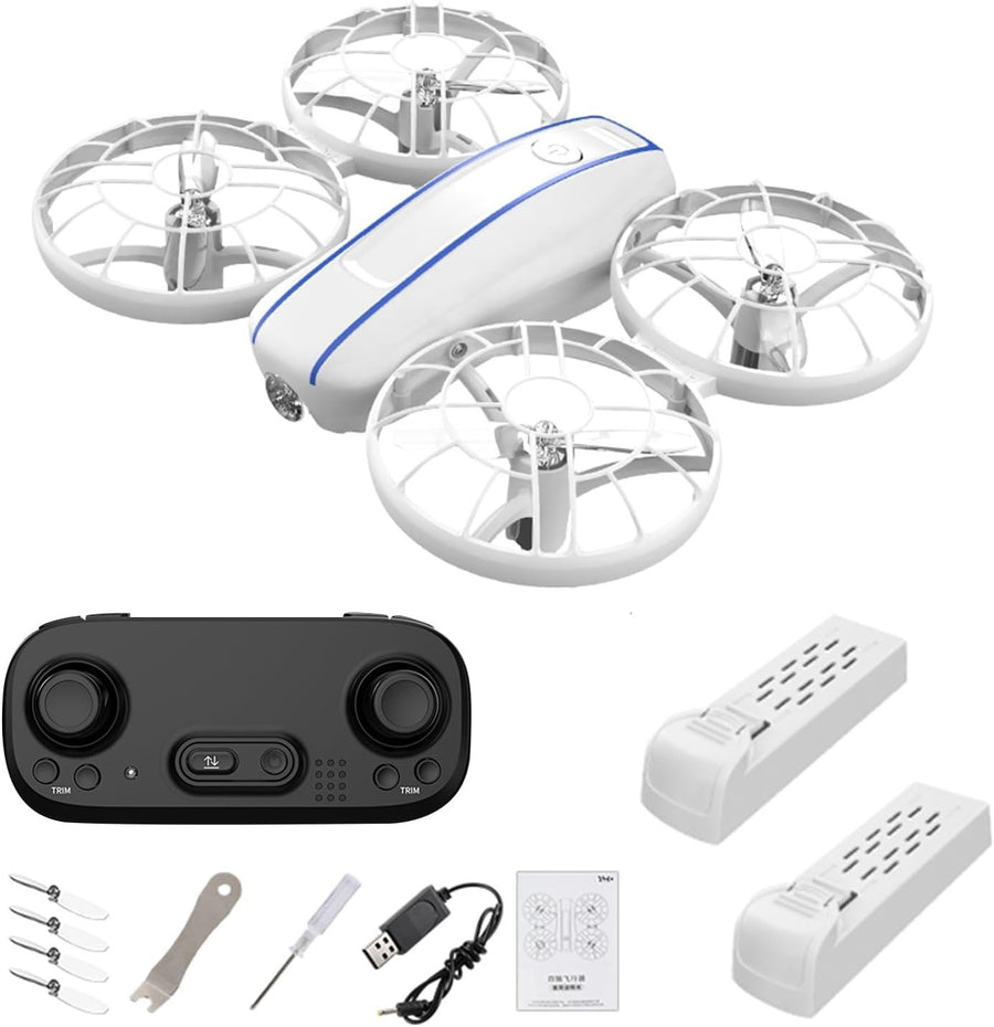 Mini LED RC Drone for Kids 360° Flip Altitude Hold Headless Mode 2 Batteries