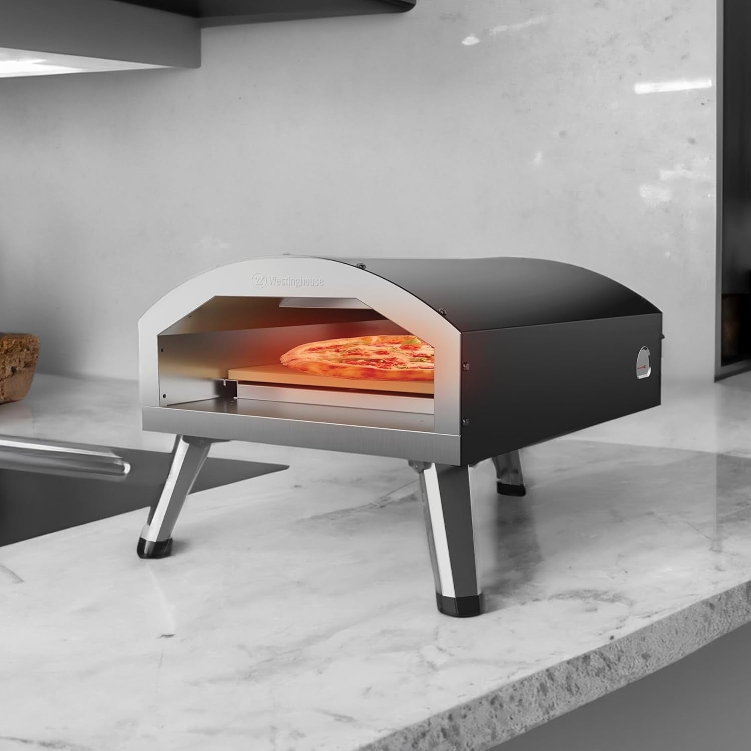 Electric Pizza Oven 12" | Indoor Outdoor BBQ Pizza Maker w/ Stone Plate 2200W