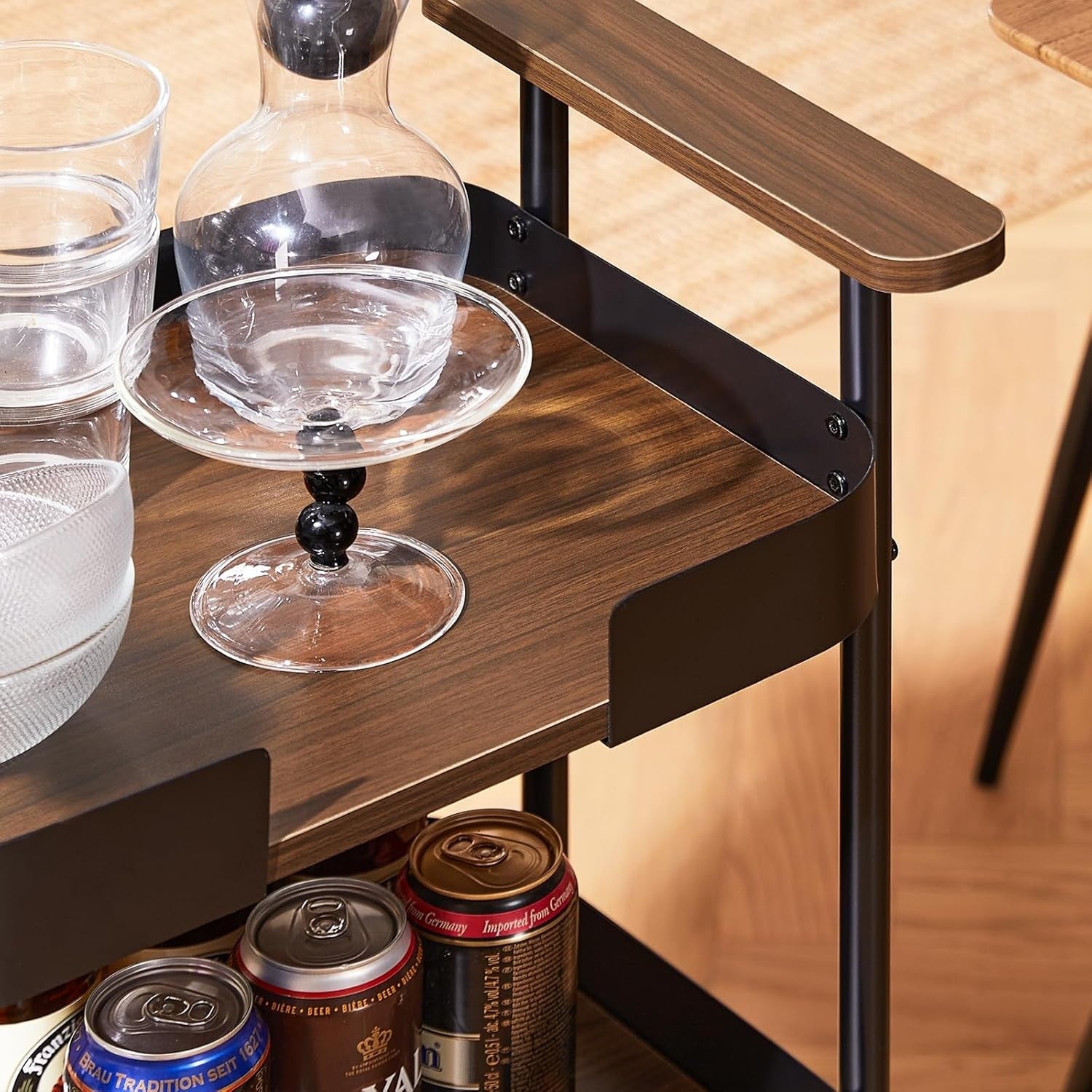 3 Tier Kitchen Serving Trolley Bar Cart Rolling Storage Handles Wheels