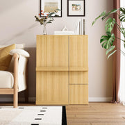 Modern Wooden File Cabinet Storage Cupboard with Doors Drawer Home Office