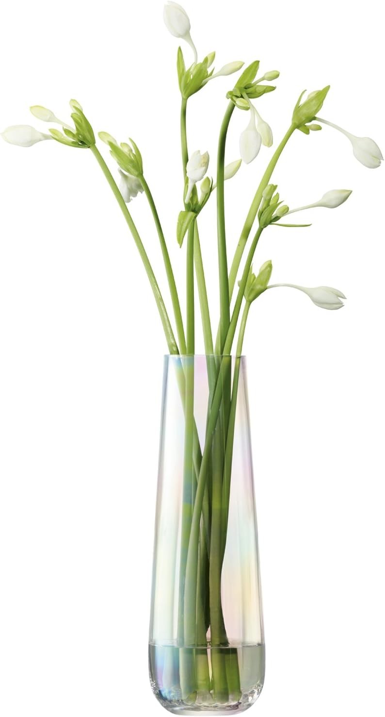 Tall Glass Vase 36cm Mother of Pearl Decorative Flower Vase Handmade