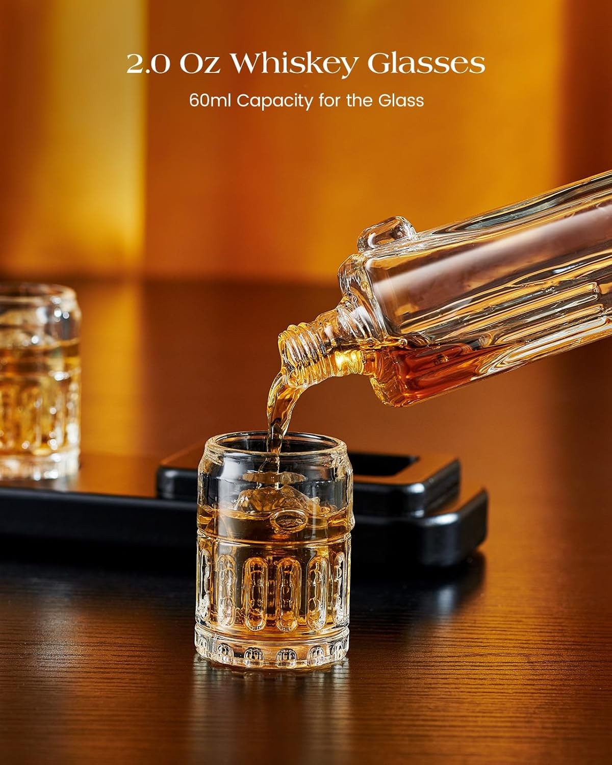 Gun Whiskey Decanter Set 450ml with 2 Glasses Gift For Men Bar Display