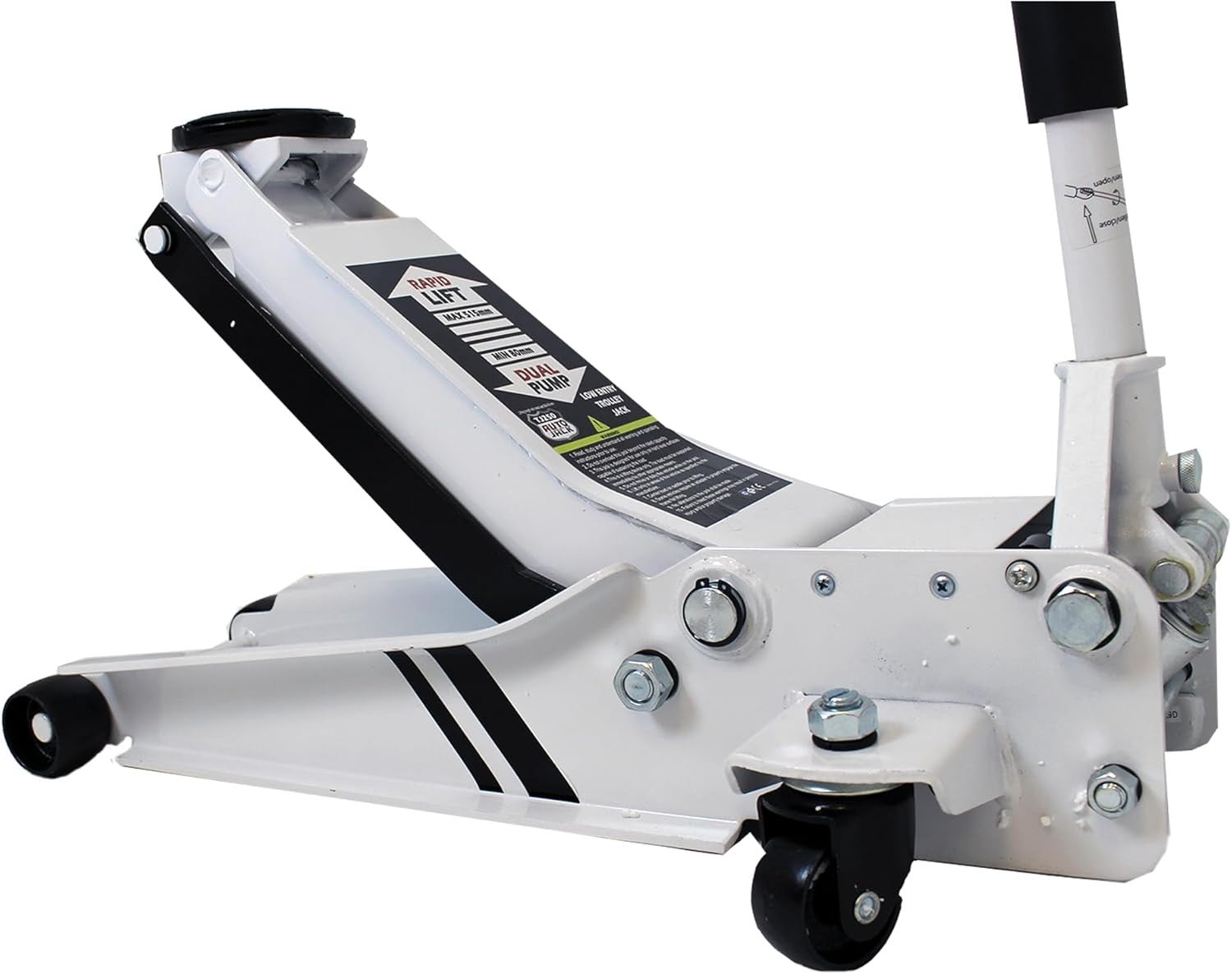 2.5 Ton Ultra Low Profile Trolley Jack 80–515mm Rocket Lift Twin Piston