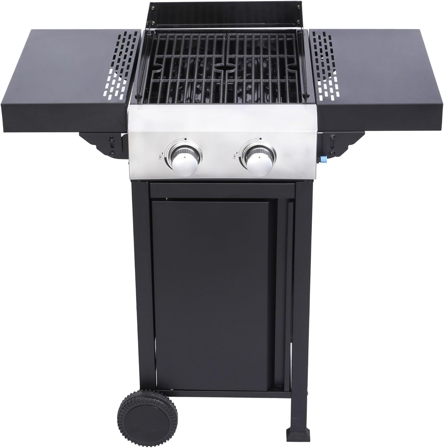 2 Burner Gas BBQ Grill with Pizza Oven Stone | Cast Iron Grates