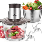 Electric Food Processor 2L 1.8L Meat Grinder Chopper 600W Dual Bowl