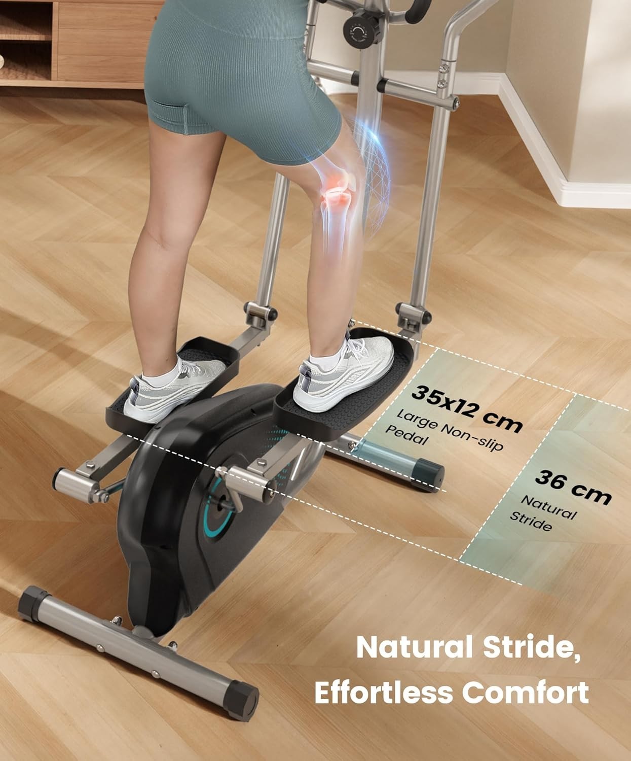 2-in-1 Elliptical Cross Trainer Home Gym Machine 16-Level Resistance