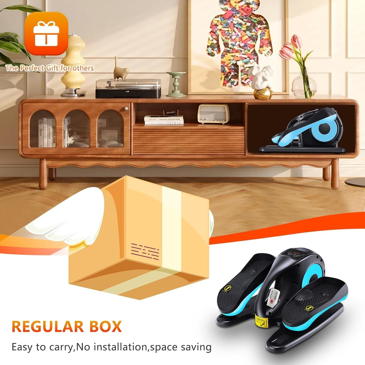 Electric Under Desk Elliptical Pedal Exerciser Quiet Seated Leg Trainer