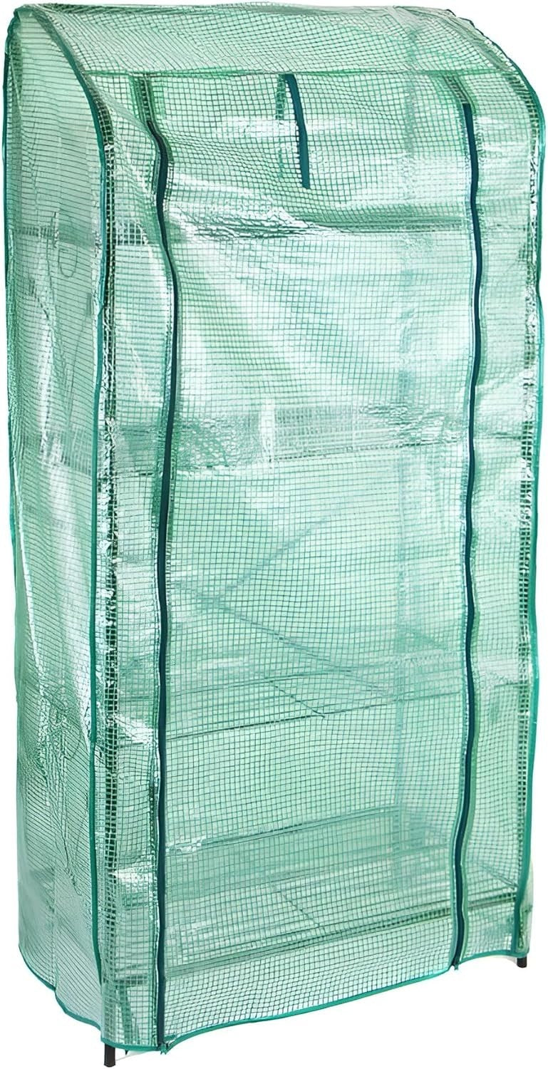 4-Tier Greenhouse with Removable PE Cover & Adjustable Shelves 159×70×40cm