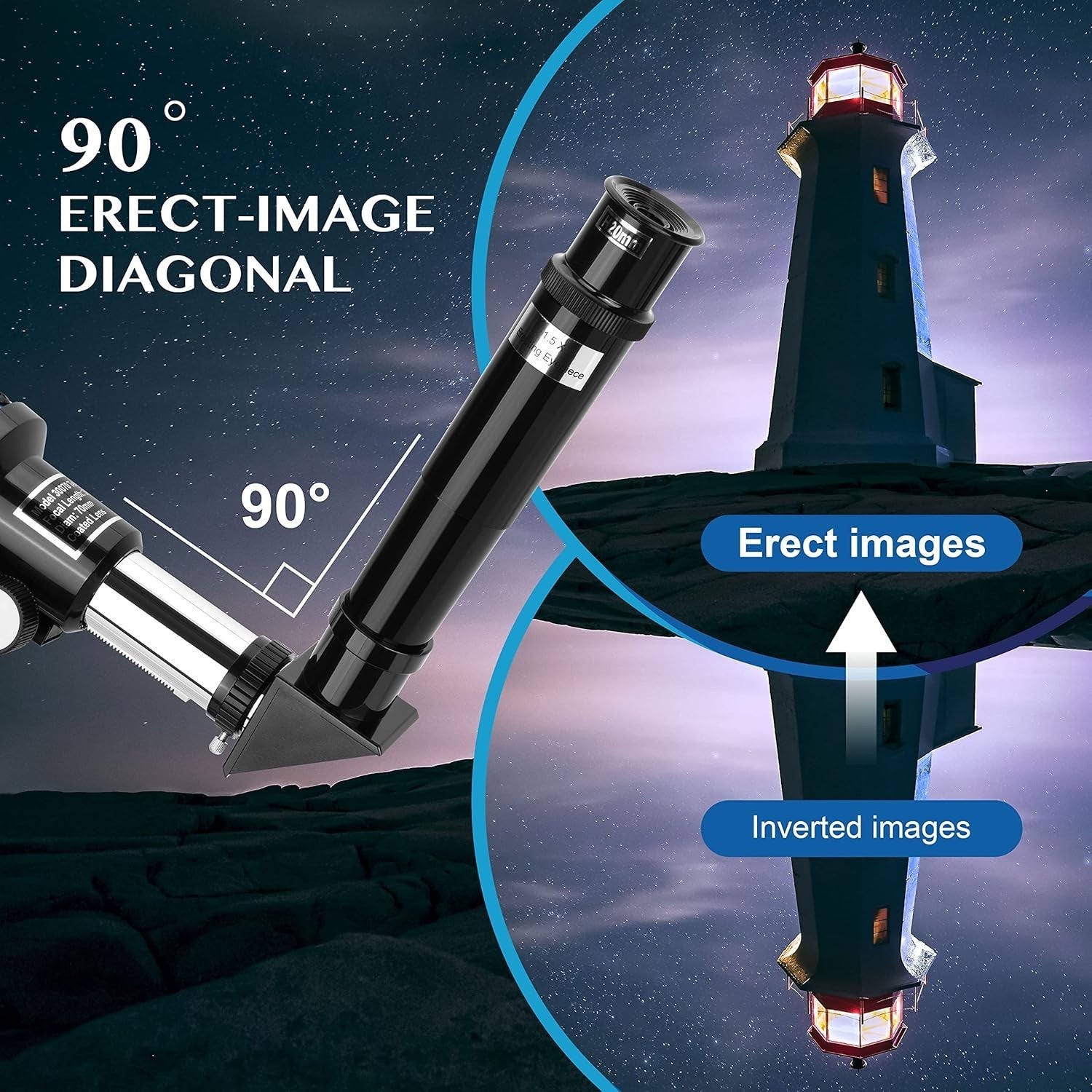 70mm Aperture 300mm Refractor Telescope for Kids & Adults with Tripod